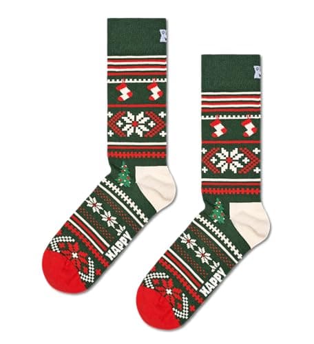 Image of Happy Socks Cotton Christmas Socks in Fun Gift Boxes - Snowman and Christmas Tree Pattern, New Bauble Set, 36-40