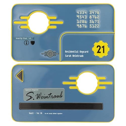 Image of FaNaTtik Fallout: New Vegas Vault 21 Security Metal Keycard Replica – Officially Licensed & Limited Edition Collectible (Individually Numbered, 110 x 62mm)