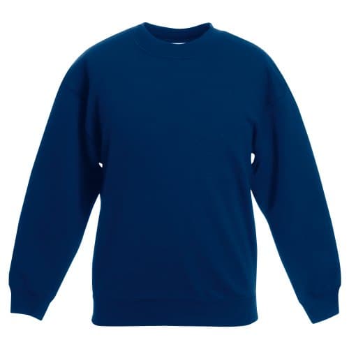 Image of Fruit of the Loom Childrens Unisex Set In Sleeve Sweatshirt (Pack of 2) (12-13) (Navy)