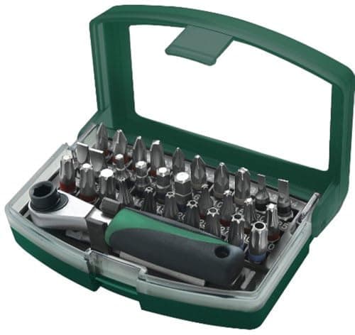 Image of Mannesmann Bit Set with Reversible Ratchet (32 Pieces)