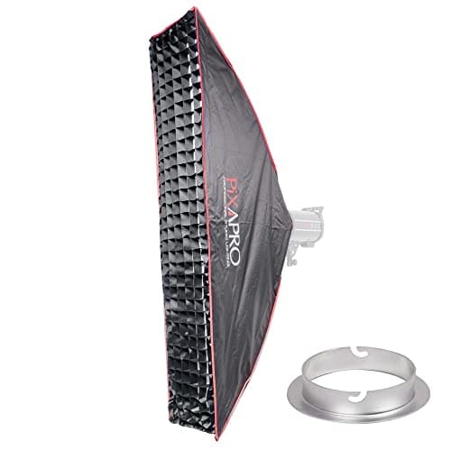 Image of PIXAPRO 30x140cm 1x4.5ft Elinchrom Easy Quick Set Up Softbox Umbrella Open Strip Soft Box Long Diffuser Grid Softbox Studio Photo Rim Lighting Lightbox - Portrait Product Photography Video (30x140cm)
