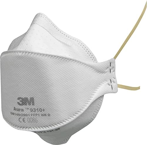 Image of 3M Aura Particulate Respirator, FFP1, Unvalved, 9310+, 20 Masks per Pack, White, One Size