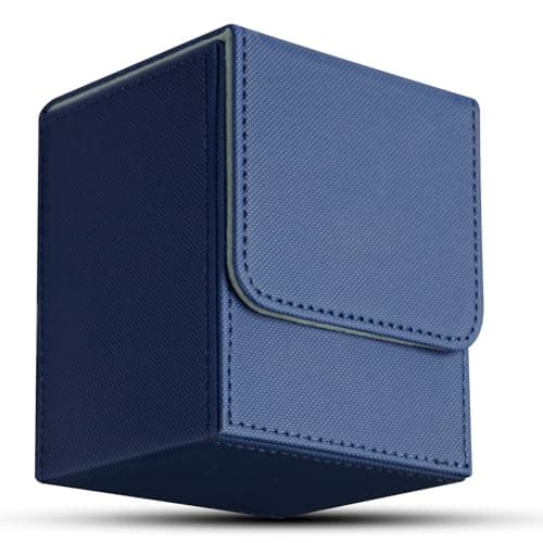 Image of Aolso Card Deck Box,Yugioh Deck Box Fit for 100+Single Sleeved Cards,PU Leather Card Storage Boxes for Trading Cards, TCG,MTG,Commander,PTCG, OPCG-Blue-gray