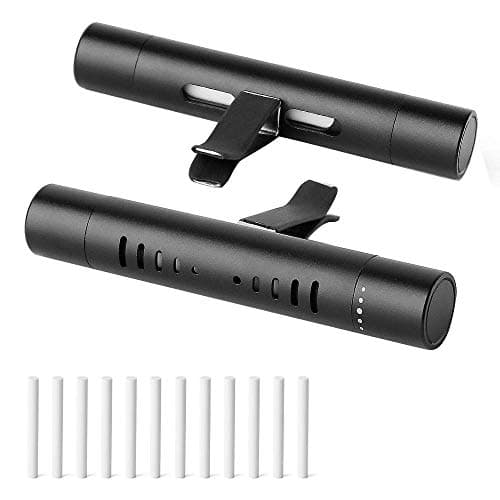 Image of COJJ 2 Pcs Car Air Freshener - Vent Clip with 12 Refill Sticks - Solid Aromatherapy - Black