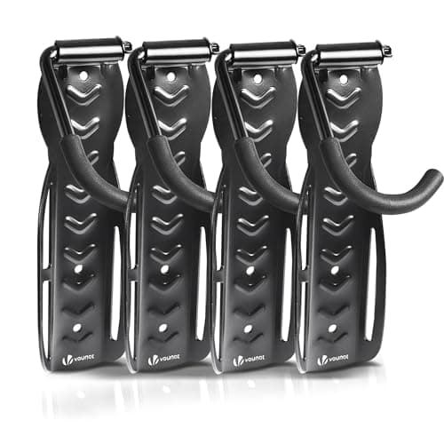 Image of VOUNOT® Bike Wall Mount Rack 4 Pack, Heavy Duty Bike Hooks for Wall Storage, Vertical Bicycle Hanger for Garage, Space Saving Cycle Holder