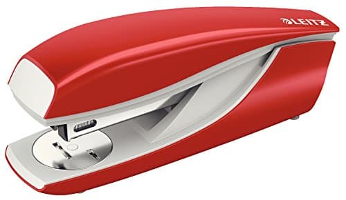 Image of Leitz Office Stapler for 30 Sheets (80 g/m2 paper), Metal Stapler with Plastic Elements, 200 x 24/6 and 26/6 Staples, NeXXt Series, Red, 55020025