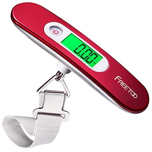 Image of FREETOO Luggage Scale Portable Digital Weight Scale for Travel Suitcase Weigher with Tare Function 110 Lb/ 50Kg Capacity Red