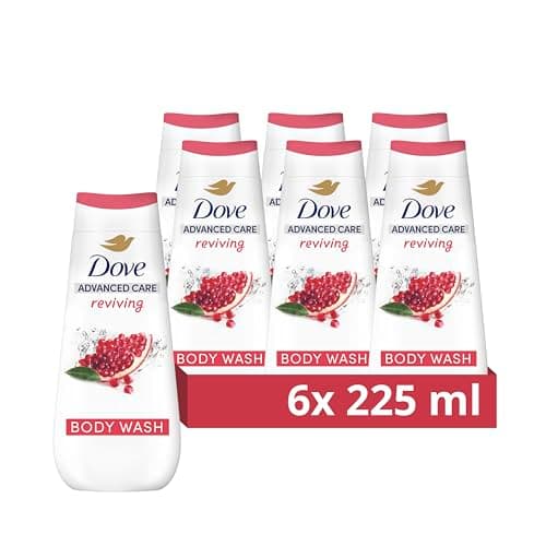 Image of Dove Advanced Care Reviving Body Wash Body Cleanser shower gel with pomegranate & hibiscus extracts for instantly lotion-soft skin 6x 225 ml