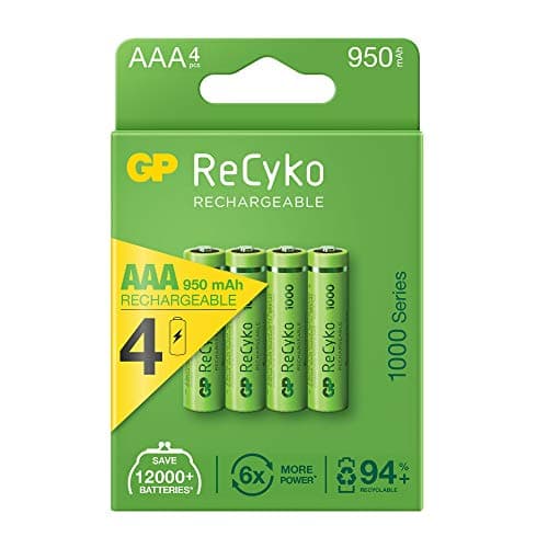 Image of RECYKO GP AAA Rechargeable Battery - LR03 950mA (Blister Pack of 4) Ø10.5x44.5mm