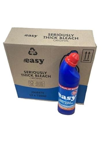 Image of Easy 24 Hr Thick Toilet Bleach Cleaner 750ml x 12 Pack Kills 99.9% Bacteria