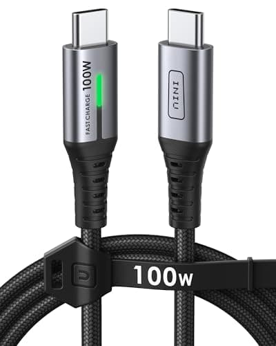 Image of INIU USB C to USB C Charger Cable, [Black, 1m] 100W PD3.0 Type C Cable Fast Charging, Phone Charger USBC Data Lead for MacBook Pro iPad Air iPhone 17 16 Samsung S25 S24 Ultra Pixel 10 9 Switch 2 etc