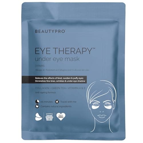 Image of BEAUTYPRO EYE THERAPY Under Eye Gel Patches Natural Green Tea Extract Pads Collagen Skincare Masks for Puffy Eyes Dark Circles & Wrinkles Vegan 3 Pairs Multi Award Winning Brand