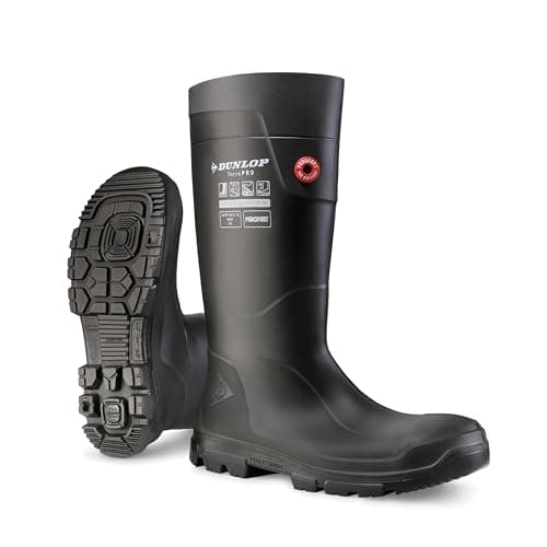 Image of DUNLOP Purofort TerraPRO - Unisex Full Safety Sneaker Fit Waterproof Work Boots, Black, Thermal Insulated and Slip-Resistant Wellies with Steel Toecap for Outdoor and Industrial Use - EU43, UK9