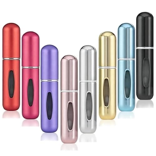Image of SuperWoter 8PCS 5ML Travel Perfume Atomizer Refillable Bottles Set, Mini Travel Cologne Atomizer Bottles for Purse, Gym, Luggage & Holiday
