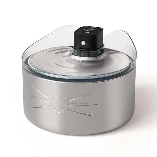 Image of Catit PIXI Cordless XL, Cat/Pet Water Fountain/Dispenser, Battery-Operated, Stainless-Steel, UVC Water Clarifier & Triple-Action Filter, Dishwasher Safe
