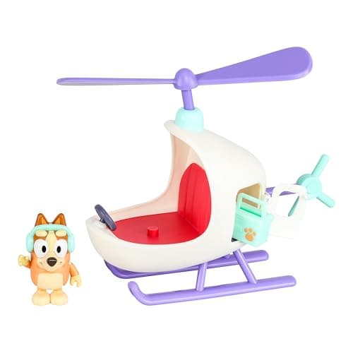Image of Bluey Vehicle and Figure Pack Bingo's Helicopter with 2.5 Inch Bingo Figure and Tool Accessories