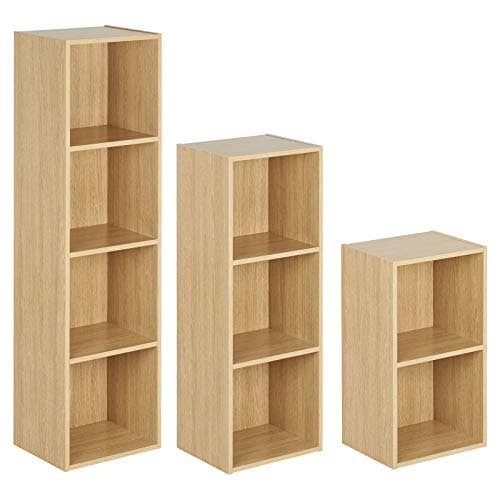 Image of Hartleys Wooden Oak Effect Cube Storage Unit - Choice of Size