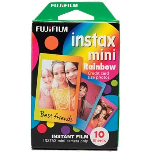 Image of instax mini insant film, Rainbow border, 10 shot pack, suitable for all instax cameras and printers