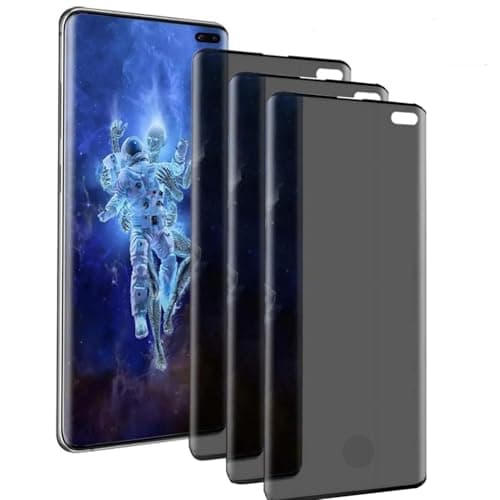 Image of zonyee 3 Pack Privacy Screen Protector for Samsung Galaxy S10 Plus, 9H Hardness Anti-Spy Tempered Glass Protector Film for Samsung Galaxy S10 Plus, Scratch Resistant, No Support Fingerprint Unlock