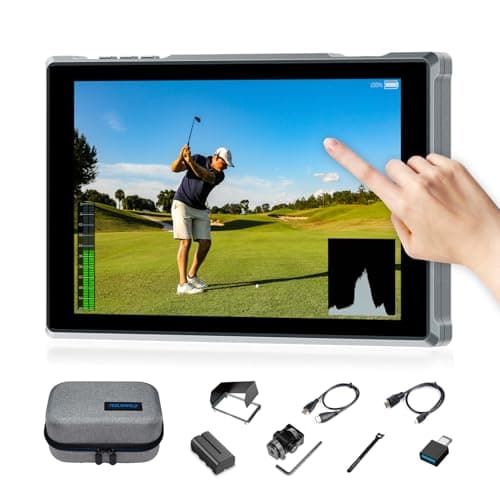 Image of FEELWORLD FW759PRO 7 Inch Touch Screen Camera Monitor 1920 x 1080 Full HD 4K HDMI Input/Output with Focus Peaking, 9:16 Marker, 178° Wide Angle Includes F550 2200mAh Battery and Bag