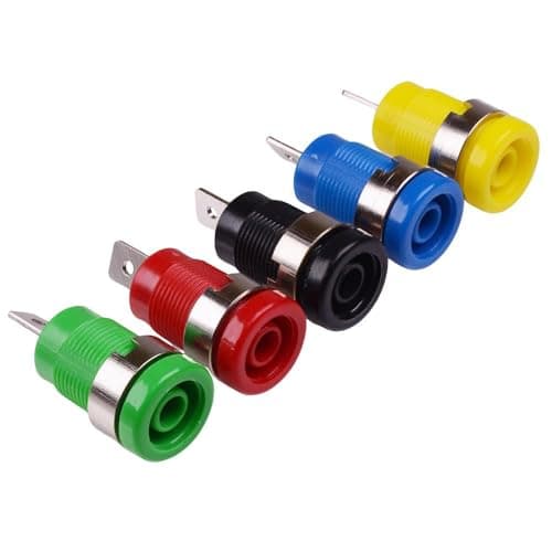 Image of 5 Pack 4mm Banana Test Socket Connector Red Black Blue Green Yellow