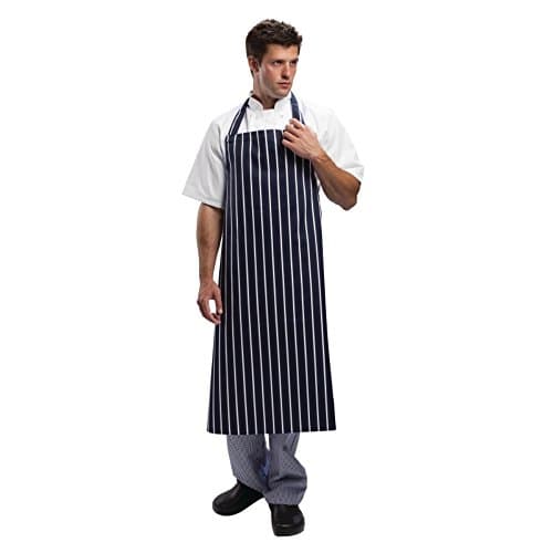 Image of Whites Chefs Clothing A662 Whites Butchers Waist Apron with Navy Stripe, X-Large