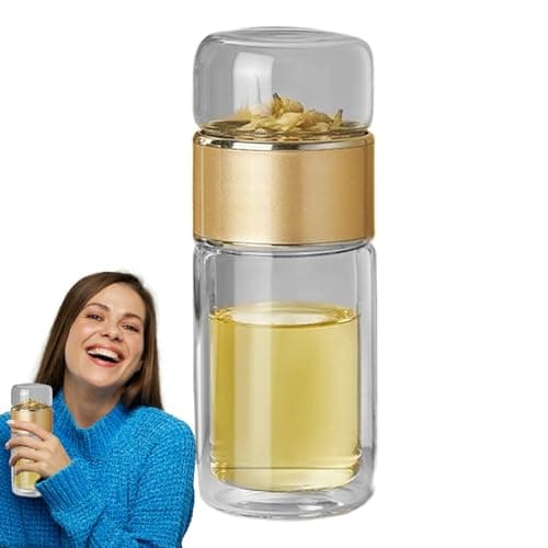 Image of 3-in 1 Smart Tea Diffuser - Pot Diffusers for Loose Tea, Hot & Cold Brewer with Effective Filter, Detachable Strainer, Reusable Glass Travel Coffee Cup