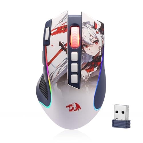 Image of Redragon M612AK PRO RGB Gaming Mouse, 8000 DPI Wired/Wireless Optical Mouse with 9 Programmable Buttons & 7 Backlit Modes, BT & 2.4G Wireless, Software Supports DIY Keybinds Rapid Fire Button