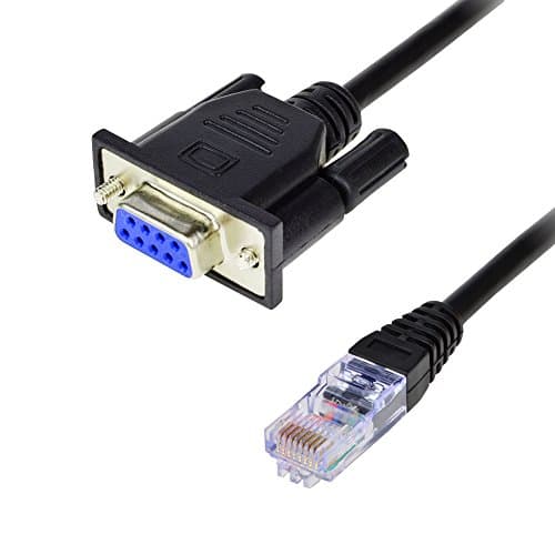 Image of LFHUKEJI RJ45 to RS232, DB9 9-Pin Serial Port Female to RJ45 Cat5 Ethernet LAN Console 3.3Ft/1meter