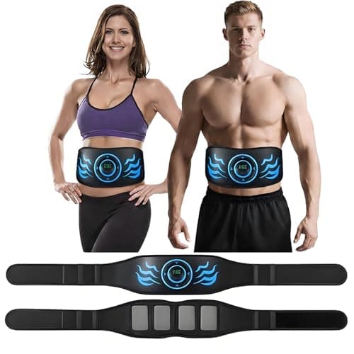 Image of EMS Abs Trainer Muscle Stimulator,Muscle Stimulator Toning Belts,Belt for Central and Lateral Abdominal Electro Stimulation,With Massage Function,USB Rechargeable,19 Intensity Levels - Wireless,Unisex