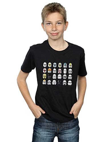 Image of Star Wars Boys Trooper Helmets T-Shirt Black 7-8 Years