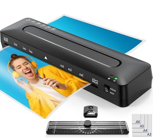 Image of A3 Laminator Machine Laminating Machine - Cold and Thermal Laminator with Laminating Sheets for A3/A4/A5/A6, 5-in-1 Lamination Machine with Paper Trimmer and Corner Rounder for Home Office School