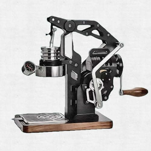 Image of Manual Espresso Maker - Portable Hand Crank Coffee Machine with 58mm Portafilter and Adjustable Pressure for Home and Commercial Use