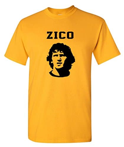 Image of Zico Brazil Football World Cup Mens T-Shirt (X-Large) Yellow