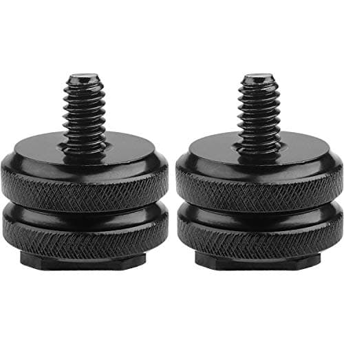 Image of Camera Hot Shoe Mount to 1/4"-20 Tripod Screw Adapter Flash Shoe Mount for DSLR Camera Rig (Pack of 2)