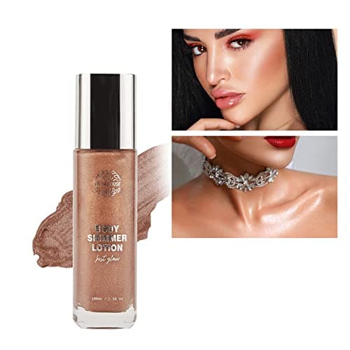 Image of VIOLA HOUSE Body Shimmer Highlighter Makeup, Face Body Glow Illuminator, Waterproof Moisturizing Liquid Spray, Radiance All In One Makeup Shimmer Body Lotion,100ML/3.38oz (Bronze)