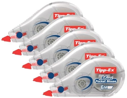 Image of Bic Tipp-Ex Mini Pocket Mouse Correction Tape Roller White 6m x 5mm – Pack of 5