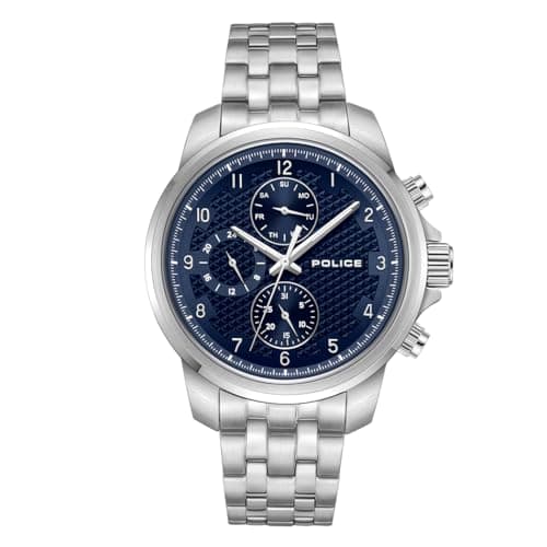 Image of Police Watches mensor PEWJK0021505 Men's Analogue Quartz Watch with Stainless Steel Strap, Silver, Classic
