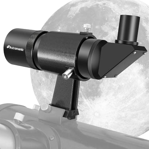 Image of Astromania Finder Scope 9x50, Right Angle Correct Image Optical Telescope Finder, Fully Multi-Coated Finderscope for Astronomical Telescope with Crosshair and Bracket - Upright and Non-Reversed Image
