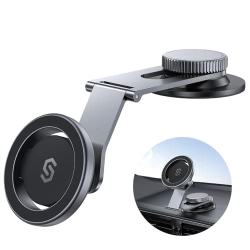 Image of SYNCWIRE Fits MagSafe Car Mount for Universal Dashboard, Tesla Screen, Magnetic Phone Holder for Car, Foldable Aluminum Alloy Arm, Super Stable Car Mount for iPhone 17 16 Pro Max 15 14 13&All Phones