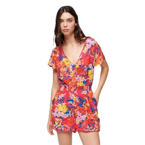 Image of Superdry Beach Playsuit Short Sleeve Short Dress M, multicoloured, M
