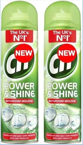 Image of Bobzo Gift | Pack of 2 Bathroom Cleaner Mousse – Citrus Power Foam Spray – Deep Cleaning for Tiles, Shower, Bath, Limescale & Soap Scum – 500ml Strong Bathroom Cleaning Spray