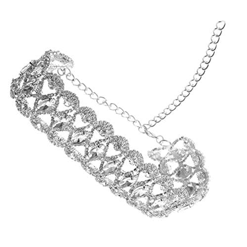 Image of ENET YINETTECH Luxury Diamond Crystal Rhinestone Chunky Choker Collar Necklace Jewelry Silver