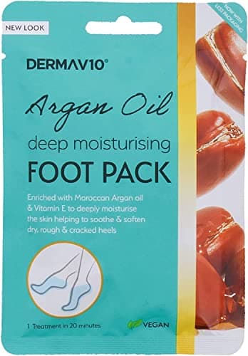 Image of Two Packs of Derma V10 Deep Moisturising Foot Pack Argan Oil 1 Treatment