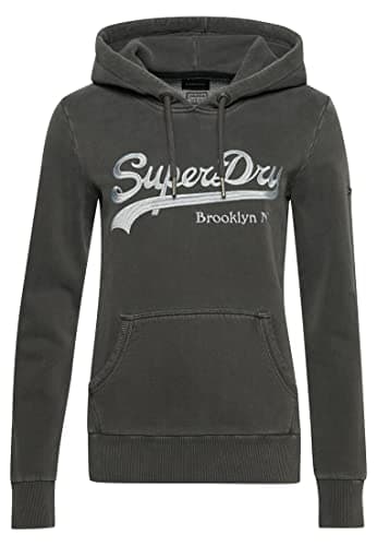 Image of Superdry Women's Vintage Logo Borough Hoodie - Jet Black (XS)