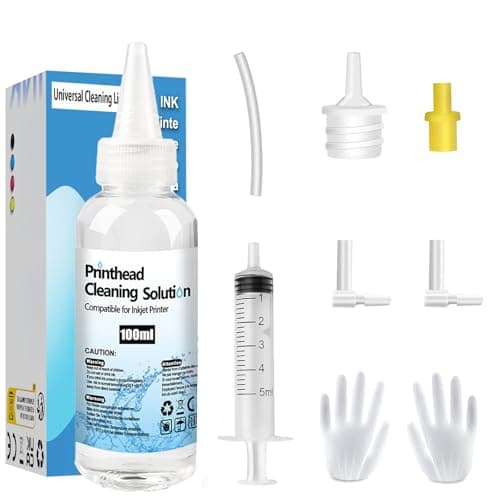 Image of Printer Head Cleaner Kit for All Inkjet Printers, Nozzle Cleaner, Printer Head Cleaning, Printhead Cleaning Kit Compatible with Epson HP Canon Inkjet Printers (1-Pack, 100ml)