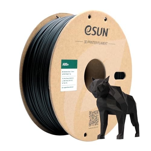 Image of eSUN ABS+ Filament 1.75mm, Low Warping 3D Printer Filament ABS Plus, Dimensional Accuracy +/- 0.05mm, 1KG Spool (2.2 LBS) 3D Printing Filament for 3D Printers, Black