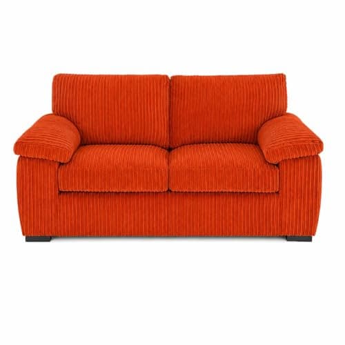 Image of SOFASELECTIONUK LTD Jumbo Cord 2-Seater Sofa – Enhance Living Room Comfort with Our Stylish & Compact 2-Seater Jumbo Cord Sofa – Ideal for Modern Homes & Flats (Orange, 2 Seater)