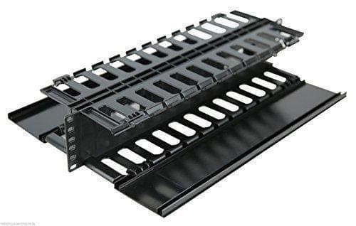 Image of Raising Electronics 2U Horizontal Double Sided Finger Duct Cable Manager 19 Inch Rack Mount