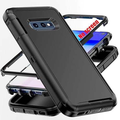 Image of AYMECL for S10e Case, [Military Grade] 3 in 1 Heavy Duty Full Body Shockproof Protection Phone Case for Samsung Galaxy S10e 5.8 inch,Black